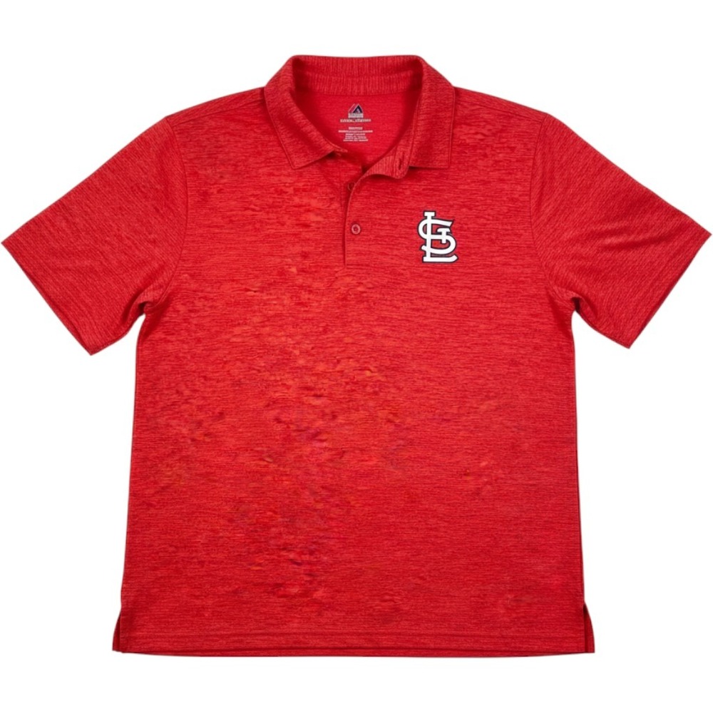Majestic St Louis Cardinals Polo Shirt Mens XL Red Cool Base MLB Short Sleeve